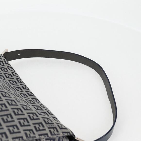 FENDI Zucchino Canvas Mamma Baguette Shoulder Bag Navy Silver - Picture 8 of 14